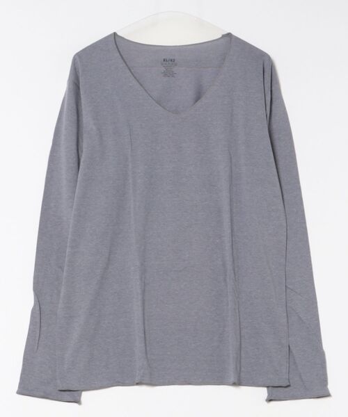 MARAI（マーライ）の「杢カラー長袖VネックTシャツ（Tシャツ/カットソー・レディース・ブルー/ネイビー/ブラウン/グレー/ワイン/ブラック・L/XL）」の20枚目の写真