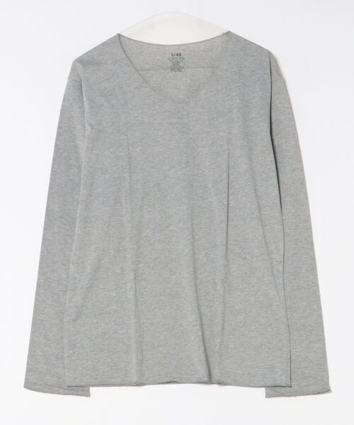 MARAI（マーライ）の「杢カラー長袖VネックTシャツ（Tシャツ/カットソー・レディース・ブルー/ネイビー/ブラウン/グレー/ワイン/ブラック・L/XL）」の7枚目の写真