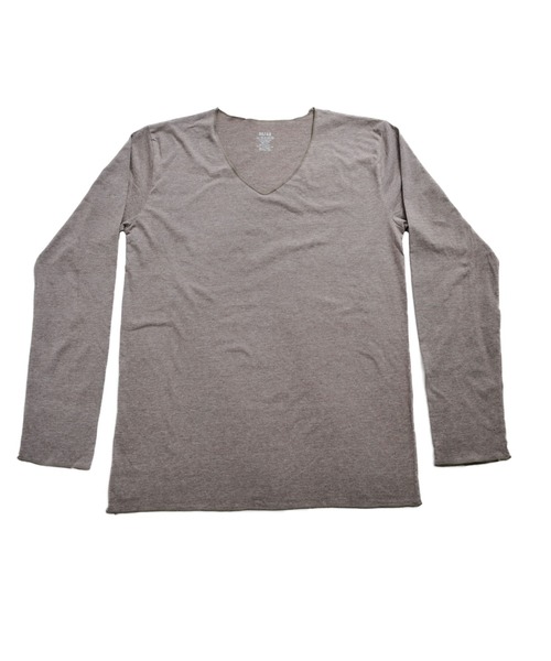 MARAI（マーライ）の「杢カラー長袖VネックTシャツ（Tシャツ/カットソー・レディース・ブルー/ネイビー/ブラウン/グレー/ワイン/ブラック・L/XL）」の10枚目の写真
