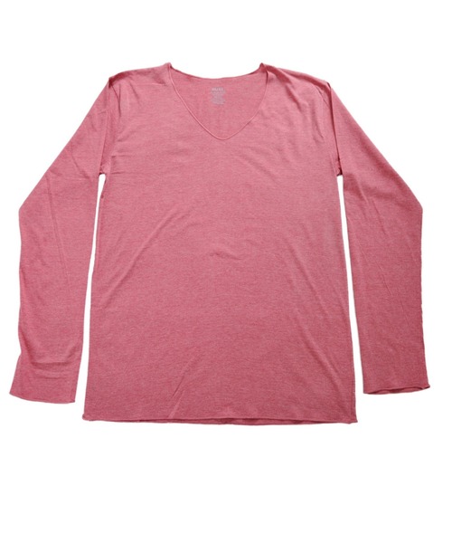 MARAI（マーライ）の「杢カラー長袖VネックTシャツ（Tシャツ/カットソー・レディース・ブルー/ネイビー/ブラウン/グレー/ワイン/ブラック・L/XL）」の16枚目の写真