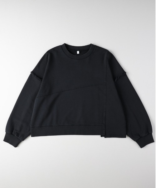 Right-on（ライトオン）の「【HONEYSUCKLE ROSE】切り替えデザインスウェットプルオーバー (切り替えデザイン/立体シルエット/コットン混紡/微光沢/大人カジュアル)（スウェット・レディース・グリーン/キナリ/ダークグレー/ブラック・M/L/S）」の8枚目の写真