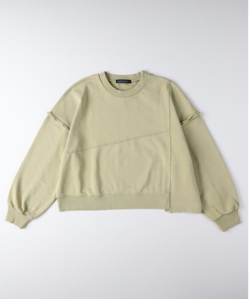 Right-on（ライトオン）の「【HONEYSUCKLE ROSE】切り替えデザインスウェットプルオーバー (切り替えデザイン/立体シルエット/コットン混紡/微光沢/大人カジュアル)（スウェット・レディース・グリーン/キナリ/ダークグレー/ブラック・M/L/S）」の9枚目の写真