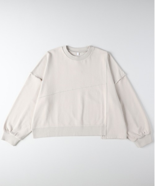 Right-on（ライトオン）の「【HONEYSUCKLE ROSE】切り替えデザインスウェットプルオーバー (切り替えデザイン/立体シルエット/コットン混紡/微光沢/大人カジュアル)（スウェット・レディース・グリーン/キナリ/ダークグレー/ブラック・M/L/S）」の14枚目の写真