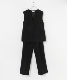 F by ROSSO | F by ROSSO　キーネックジレ+ワイドパンツ(セットアップ)