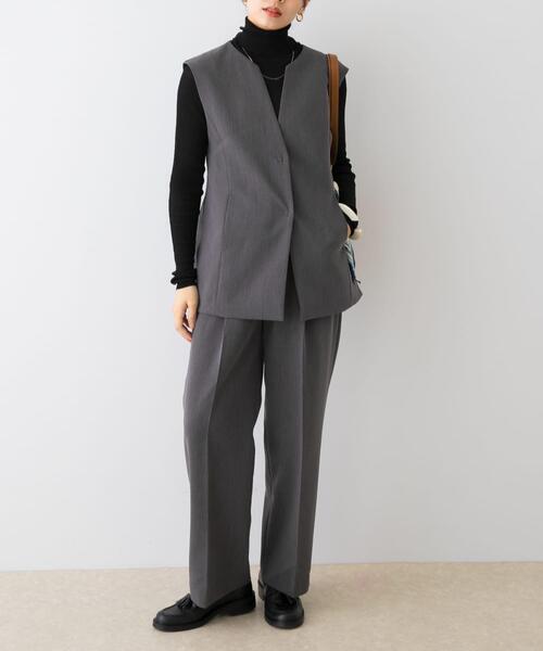 アーバンリサーチ ロッソ（URBAN RESEARCH ROSSO）/F by ROSSO　キーネックジレ+ワイドパンツ セール】F by ROSSO キーネックジレ+ワイドパンツ（セットアップ）｜F