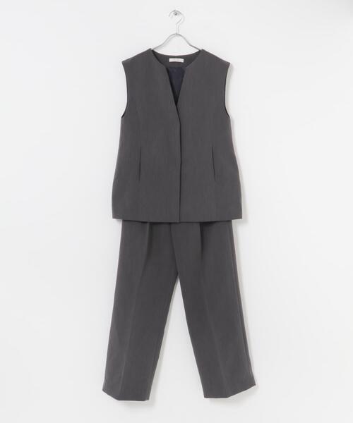 エフィセット セール】F by ROSSO キーネックジレ+ワイドパンツ（セットアップ）｜F