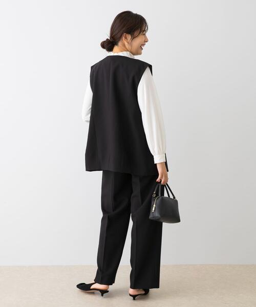 セール】F by ROSSO キーネックジレ+ワイドパンツ（セットアップ）｜F