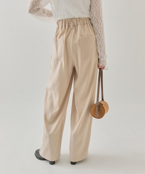 mystic（ミスティック）の「タックイージーパンツ（その他パンツ・レディース・チャコールグレー/アイボリー/ブラック・1/2）」の5枚目の写真