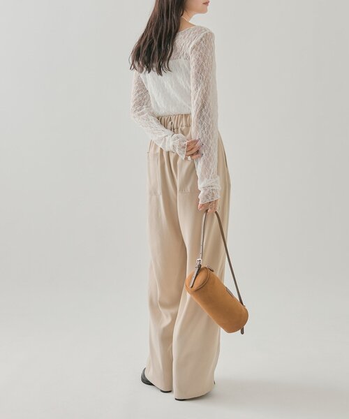 mystic（ミスティック）の「タックイージーパンツ（その他パンツ・レディース・チャコールグレー/アイボリー/ブラック・1/2）」の11枚目の写真