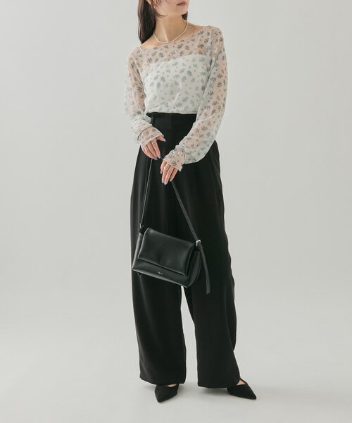 mystic（ミスティック）の「タックイージーパンツ（その他パンツ・レディース・チャコールグレー/アイボリー/ブラック・1/2）」の18枚目の写真