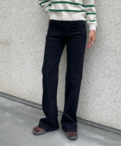 Teem Store(チームストア)の「ハイウエストストレッチフレアデニムパンツ(デニムパンツ・レディース・ブラック・L/M)」の13枚目の写真