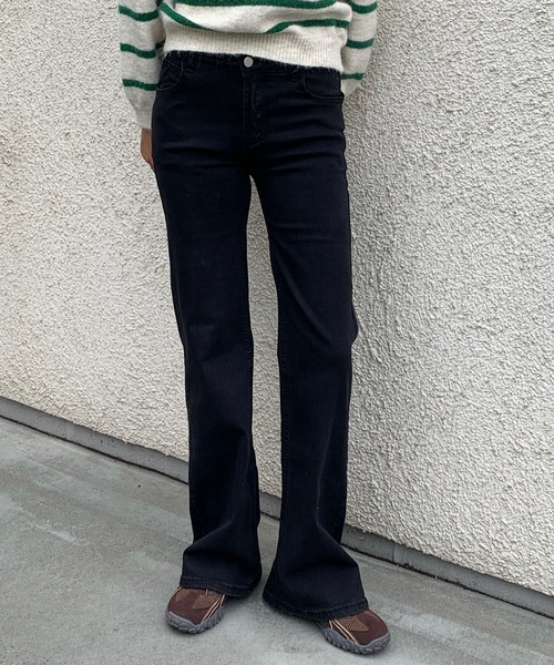 Teem Store(チームストア)の「ハイウエストストレッチフレアデニムパンツ(デニムパンツ・レディース・ブラック・L/M)」の15枚目の写真
