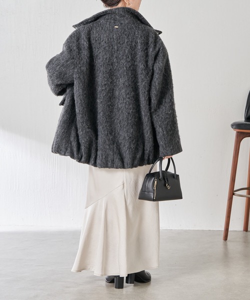 ピ*マ様 タグ付きCOLLAGE GALLARDAGALANTE ウール混シャギ 着映えコート/ウール混】シャギーロングコート | COLLAGE