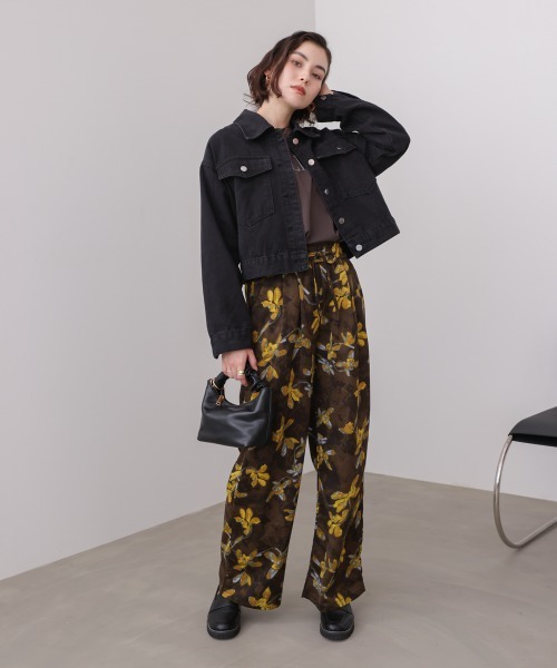 Bou Jeloud(ブージュルード)の「クラシックフラワーワイドパンツ(その他パンツ・レディース・ブラウン/ブラック・38)」の12枚目の写真