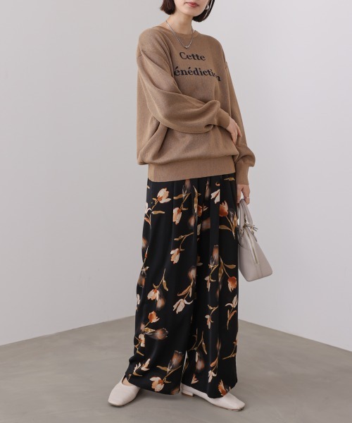 Bou Jeloud(ブージュルード)の「クラシックフラワーワイドパンツ(その他パンツ・レディース・ブラウン/ブラック・38)」の22枚目の写真