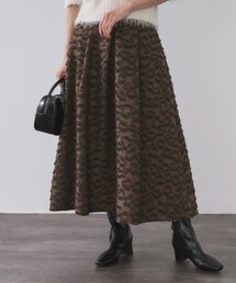 OPAQUE.CLIP | フェザージャカードタックフレアスカート【洗濯機OK】(スカート)