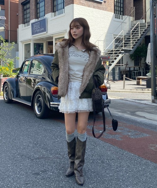 ファーリバーシブルフードブルゾン（ブルゾン）｜RAY CASSIN