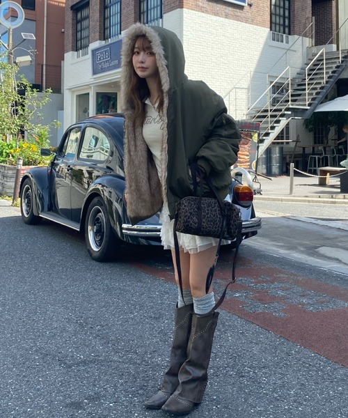 ファーリバーシブルフードブルゾン（ブルゾン）｜RAY CASSIN