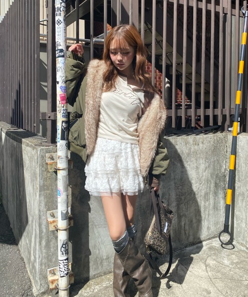 RAY CASSIN（レイカズン）の「ファーリバーシブルフードブルゾン（ブルゾン・レディース・アイボリー/ブラウン系その他2・FREE）」の10枚目の写真