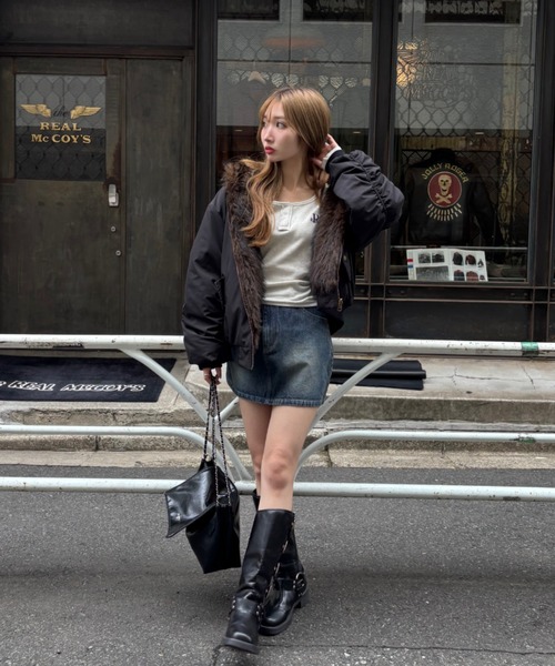 ファーリバーシブルフードブルゾン（ブルゾン）｜RAY CASSIN