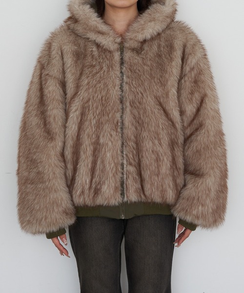 ファーリバーシブルフードブルゾン（ブルゾン）｜RAY CASSIN