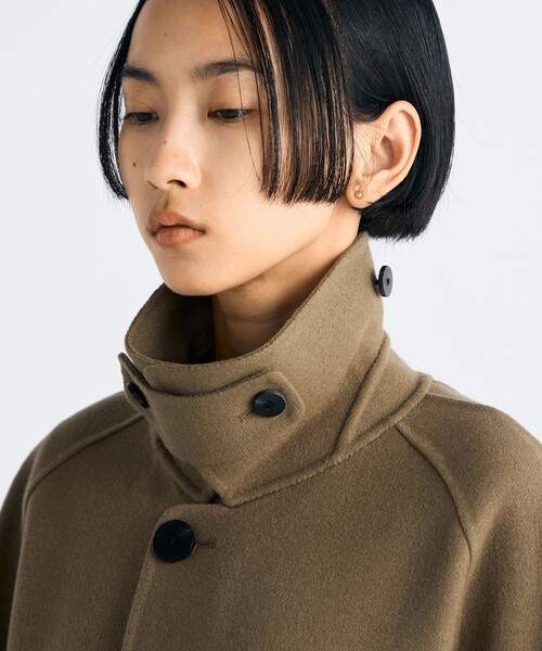 ウールカシミヤ ダブルフェイス ロングコート（ステンカラーコート