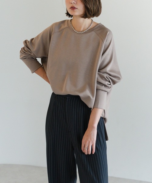 Bonjour Sagan(ボンジュールサガン)の「サイドスリットポンチプルオーバー(Tシャツ/カットソー・レディース・アイボリー/ブラウン系その他/ブラック・FREE)」の19枚目の写真