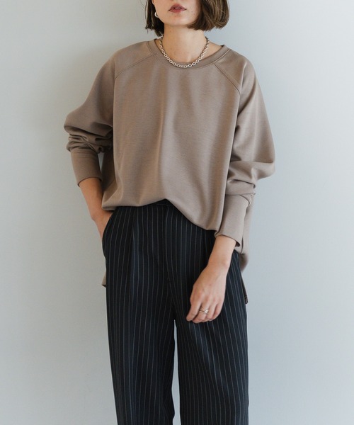 Bonjour Sagan(ボンジュールサガン)の「サイドスリットポンチプルオーバー(Tシャツ/カットソー・レディース・アイボリー/ブラウン系その他/ブラック・FREE)」の22枚目の写真