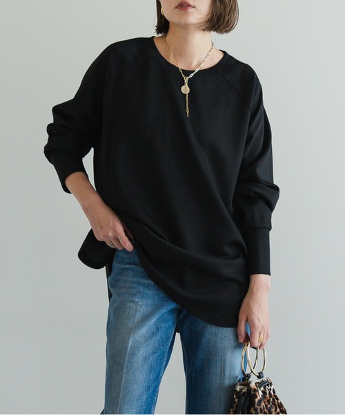 Bonjour Sagan(ボンジュールサガン)の「サイドスリットポンチプルオーバー(Tシャツ/カットソー・レディース・アイボリー/ブラウン系その他/ブラック・FREE)」の13枚目の写真