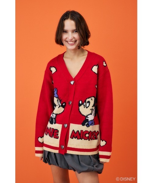 MD HEART BUTTON ジャガードカーディガン Disney SERIES CREATED by MUS | MD HEART BUTTON ジャガード