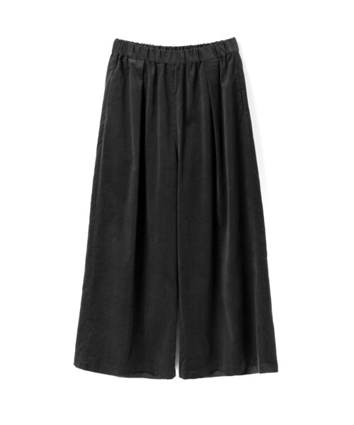 mizuiroind(ミズイロインド)の「mizuiro ind コーデュロイタックワイドパンツ(その他パンツ・レディース・ブラック系その他/ネイビー/ホワイト系2/ブラック/ブルー系その他5/ブラック系その他2・FREE)」の1枚目の写真