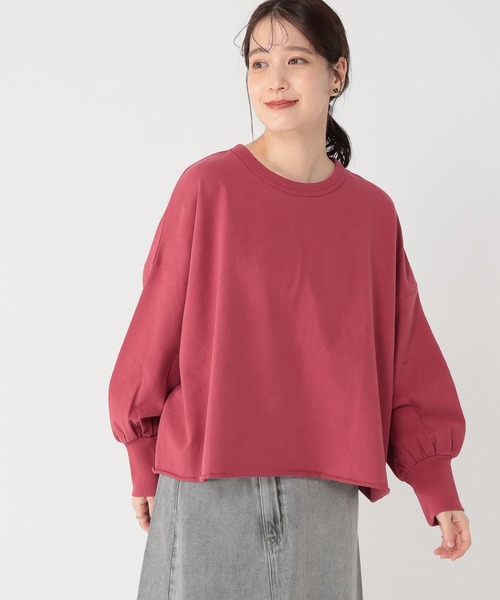 studio CLIP(スタディオクリップ)の「ミニ裏毛カラーワイドスウェット(スウェット・レディース・オフホワイト/ネイビー/ライトグリーン/ピンク/レッド/ブラウン・FREE)」の6枚目の写真