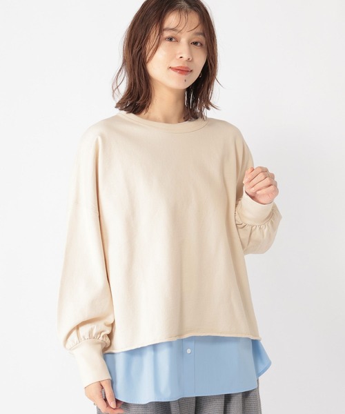 studio CLIP（スタディオクリップ）の「ミニ裏毛カラーワイドスウェット（スウェット・レディース・オフホワイト/ネイビー/ライトグリーン/ピンク・FREE）」の2枚目の写真