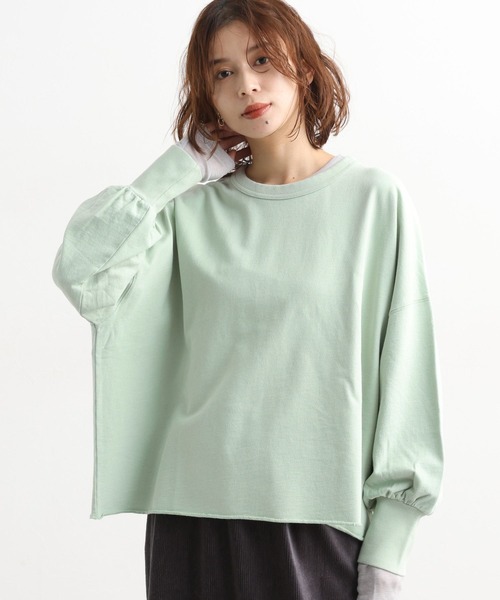 studio CLIP（スタディオクリップ）の「ミニ裏毛カラーワイドスウェット（スウェット・レディース・オフホワイト/ネイビー/ライトグリーン/ピンク・FREE）」の3枚目の写真