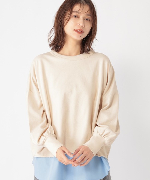 studio CLIP（スタディオクリップ）の「ミニ裏毛カラーワイドスウェット（スウェット・レディース・オフホワイト/ネイビー/ライトグリーン/ピンク・FREE）」の15枚目の写真
