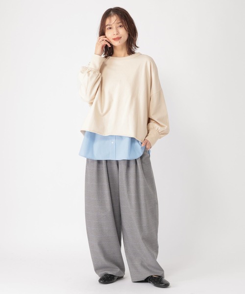 studio CLIP（スタディオクリップ）の「ミニ裏毛カラーワイドスウェット（スウェット・レディース・オフホワイト/ネイビー/ライトグリーン/ピンク・FREE）」の17枚目の写真