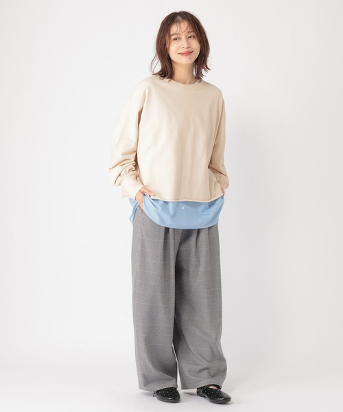 studio CLIP（スタディオクリップ）の「ミニ裏毛カラーワイドスウェット（スウェット・レディース・オフホワイト/ネイビー/ライトグリーン/ピンク・FREE）」の18枚目の写真