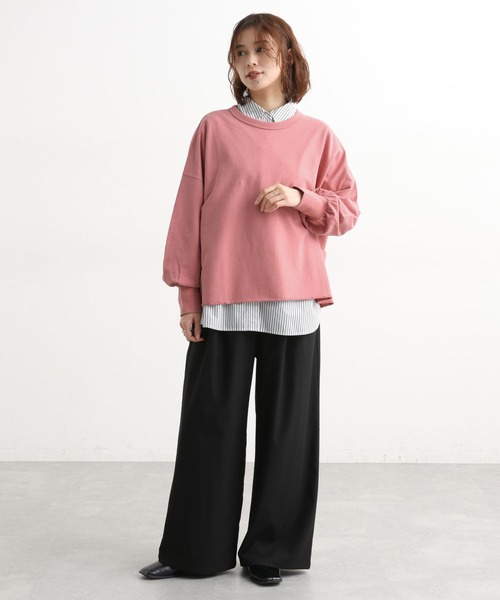 studio CLIP（スタディオクリップ）の「ミニ裏毛カラーワイドスウェット（スウェット・レディース・オフホワイト/ネイビー/ライトグリーン/ピンク・FREE）」の21枚目の写真