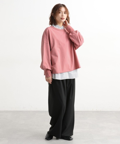 studio CLIP（スタディオクリップ）の「ミニ裏毛カラーワイドスウェット（スウェット・レディース・オフホワイト/ネイビー/ライトグリーン/ピンク・FREE）」の22枚目の写真