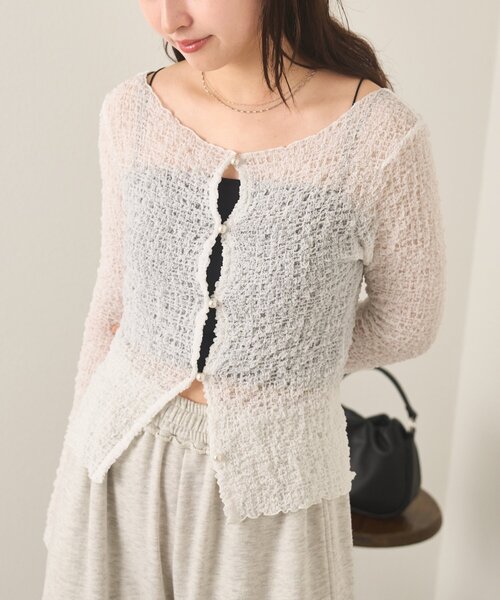 Kastane(カスタネ)の「B ポコポコカーディガン(カーディガン/ボレロ・レディース・ブラック/ホワイト系その他・FREE)」の2枚目の写真