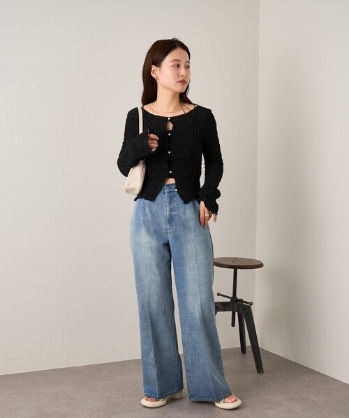 Kastane(カスタネ)の「B ポコポコカーディガン(カーディガン/ボレロ・レディース・ブラック/ホワイト系その他・FREE)」の12枚目の写真