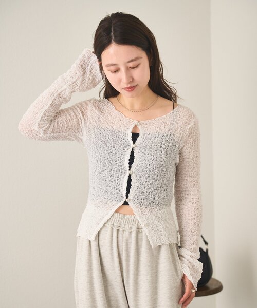 Kastane(カスタネ)の「B ポコポコカーディガン(カーディガン/ボレロ・レディース・ブラック/ホワイト系その他・FREE)」の9枚目の写真