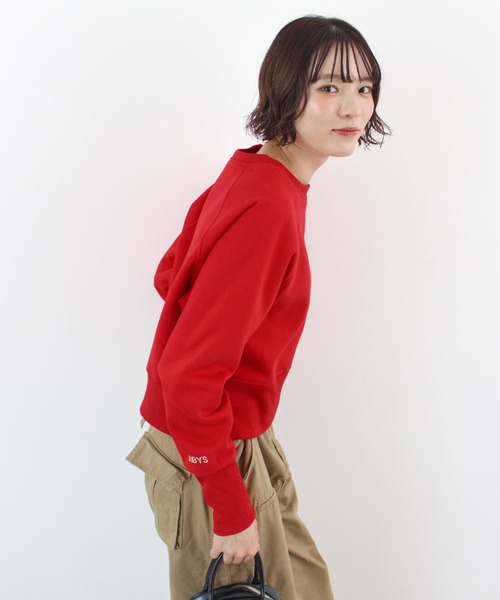 ABYS(アビス)の「【新色追加】ロゴ刺繍裏起毛ショート丈トレーナー(スウェット・レディース・レッド/ブラウン/イエロー/ネイビー/ピンク/杢グレー・FREE)」の17枚目の写真
