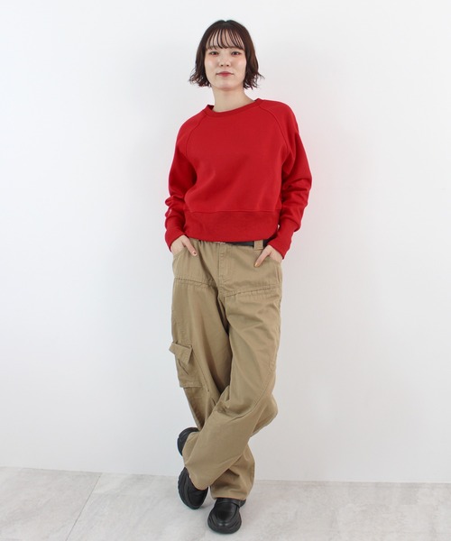 ABYS(アビス)の「【新色追加】ロゴ刺繍裏起毛ショート丈トレーナー(スウェット・レディース・レッド/ブラウン/イエロー/ネイビー/ピンク/杢グレー・FREE)」の18枚目の写真