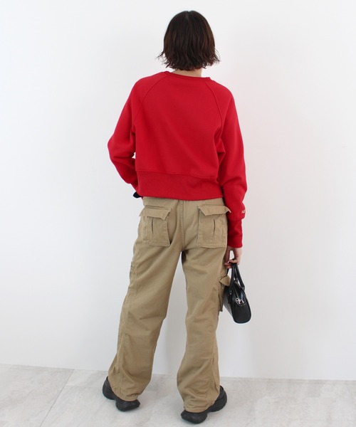 ABYS(アビス)の「【新色追加】ロゴ刺繍裏起毛ショート丈トレーナー(スウェット・レディース・レッド/ブラウン/イエロー/ネイビー/ピンク/杢グレー・FREE)」の21枚目の写真