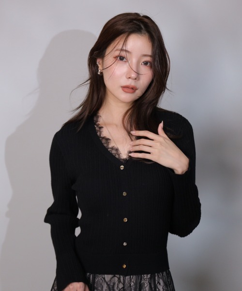 Apuweiser-riche レーストリムプリーツトップス レーストリムミニワンピース | ワンピース | Apuweiser-riche