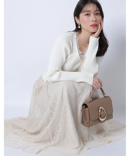 レーストリムドッキングワンピース（ワンピース）｜Apuweiser-riche