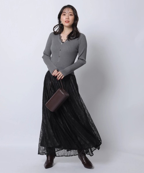 レーストリムドッキングワンピース（ワンピース）｜Apuweiser-riche