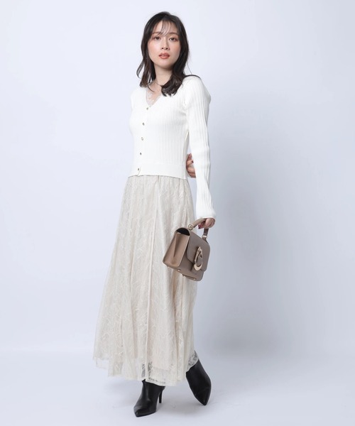 レーストリムドッキングワンピース（ワンピース）｜Apuweiser-riche