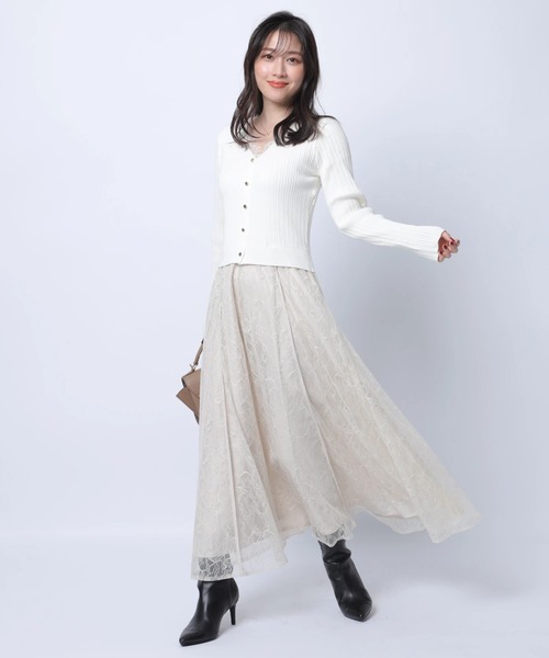 レーストリムドッキングワンピース（ワンピース）｜Apuweiser-riche